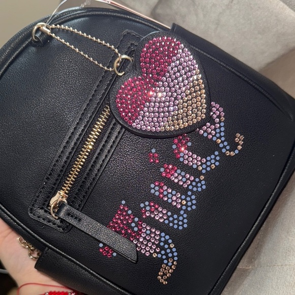 Juicy Couture Black Rhinestone Embellished Backpack